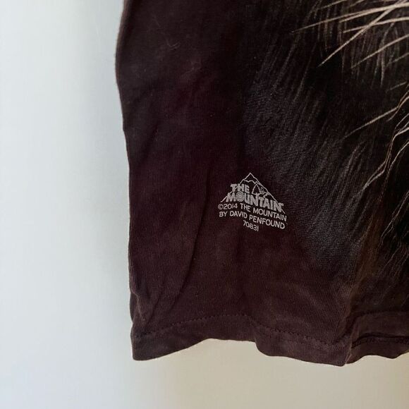 The Mountain Short Sleeve Wolf Tee Crew Neck T Shirt Black Gray S - Picture 6 of 8